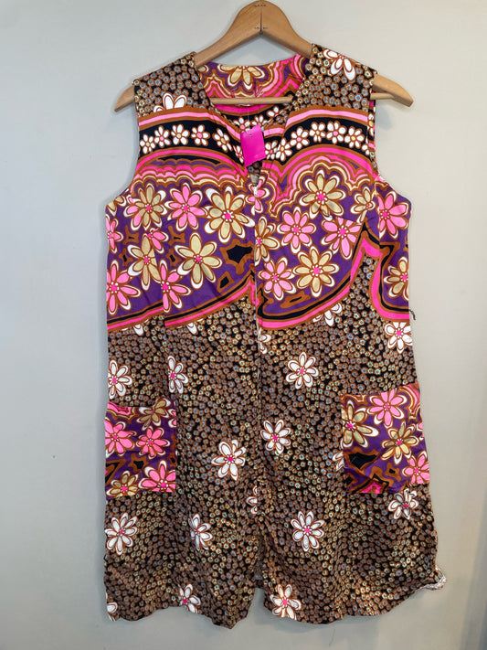 1960s Shift Floral Mini Dress (XL)