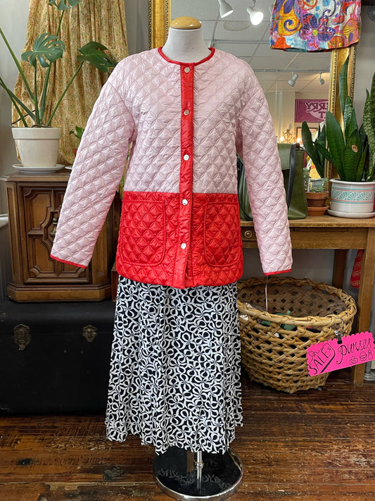 NWT Kate Spade Pink and Red Quilted Jacket