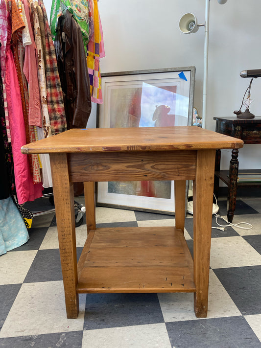 Wooden table with storage