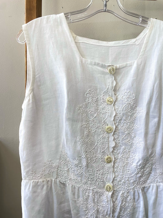 Vintage Embroidered Linen Dress