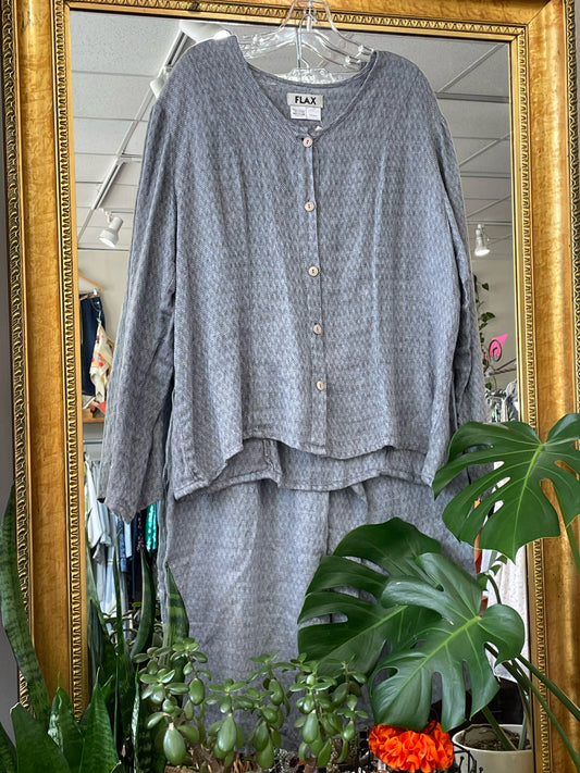 Vintage Flax Linen Shirt and Pants Set